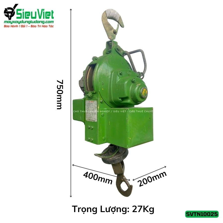 Thuê Tháng Tời treo tốc cao TN10025 Tải 100Kg Tốc 25m - Điện 220V, 1 pha