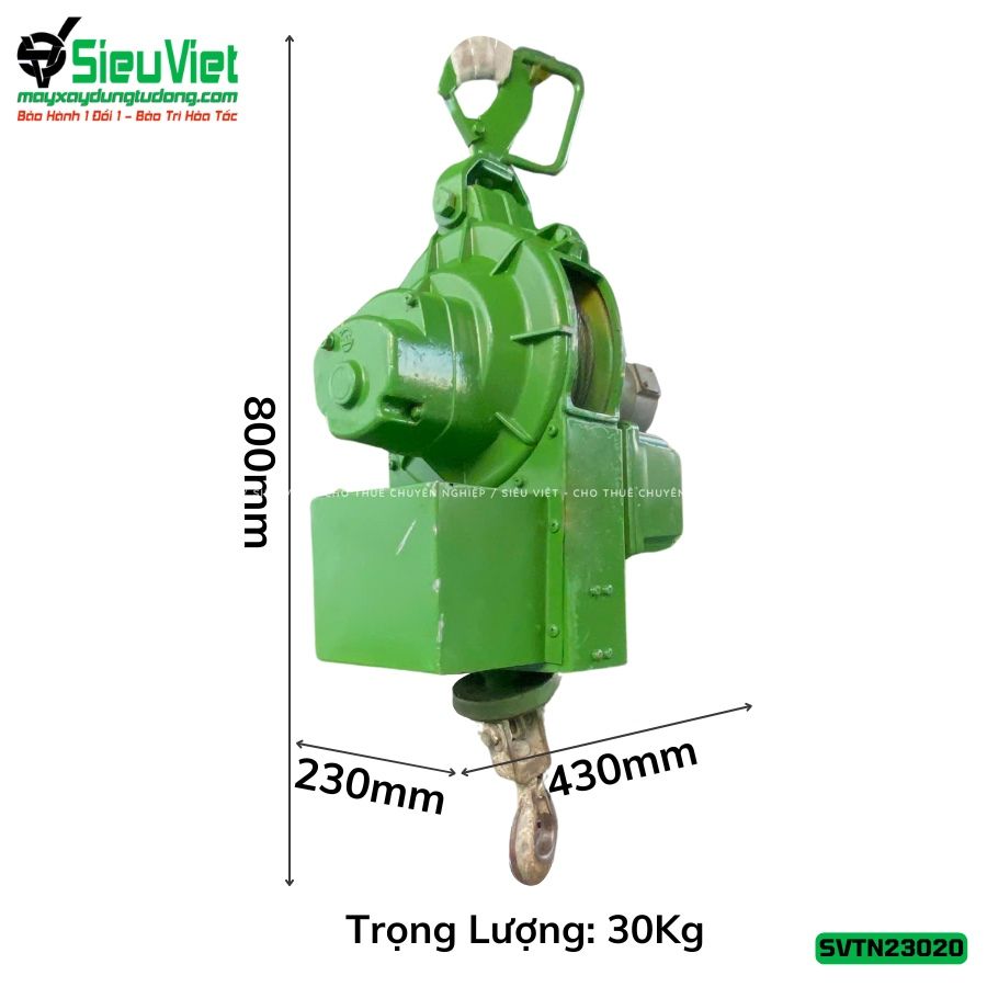 (Cũ) Tời treo tốc cao TN23020 Tải 230Kg Tốc 20m - Điện 220V, 1 pha
