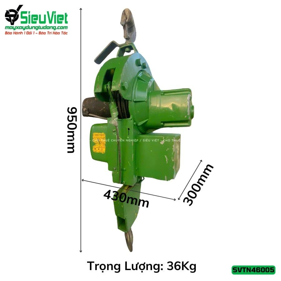 Thuê Tháng Tời treo tốc cao TN46005 Tải 460Kg Tốc 5m - Điện 220V, 1 pha