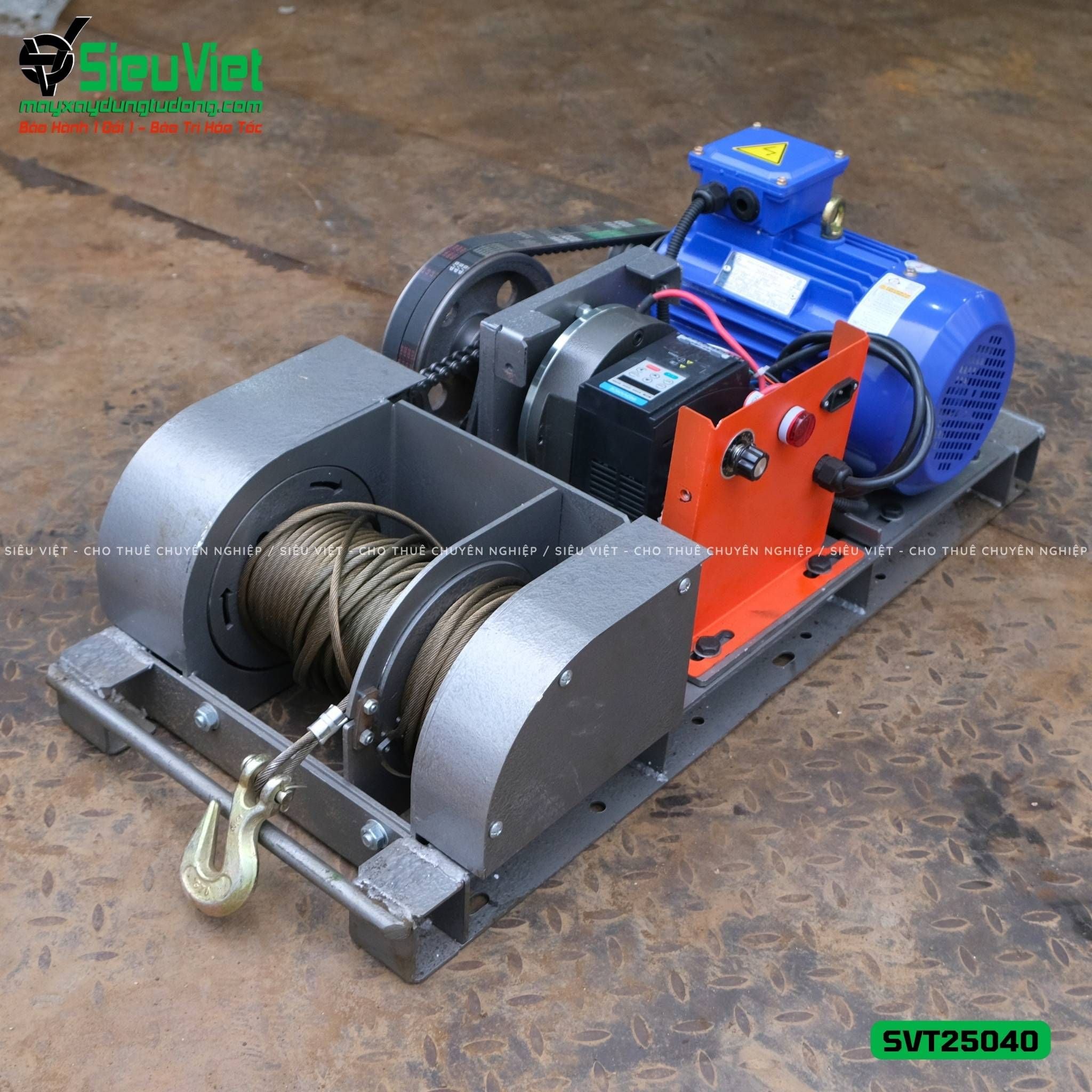 Máy tời tốc nhanh biến tần SVT25040 - 250Kg, 40m Cáp.