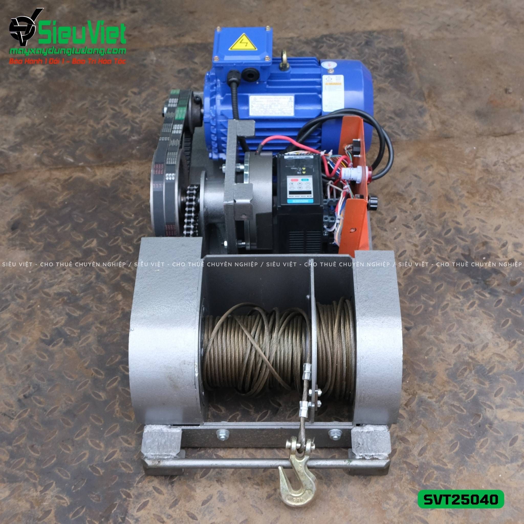 Máy tời tốc nhanh biến tần SVT25040 - 250Kg, 40m Cáp.