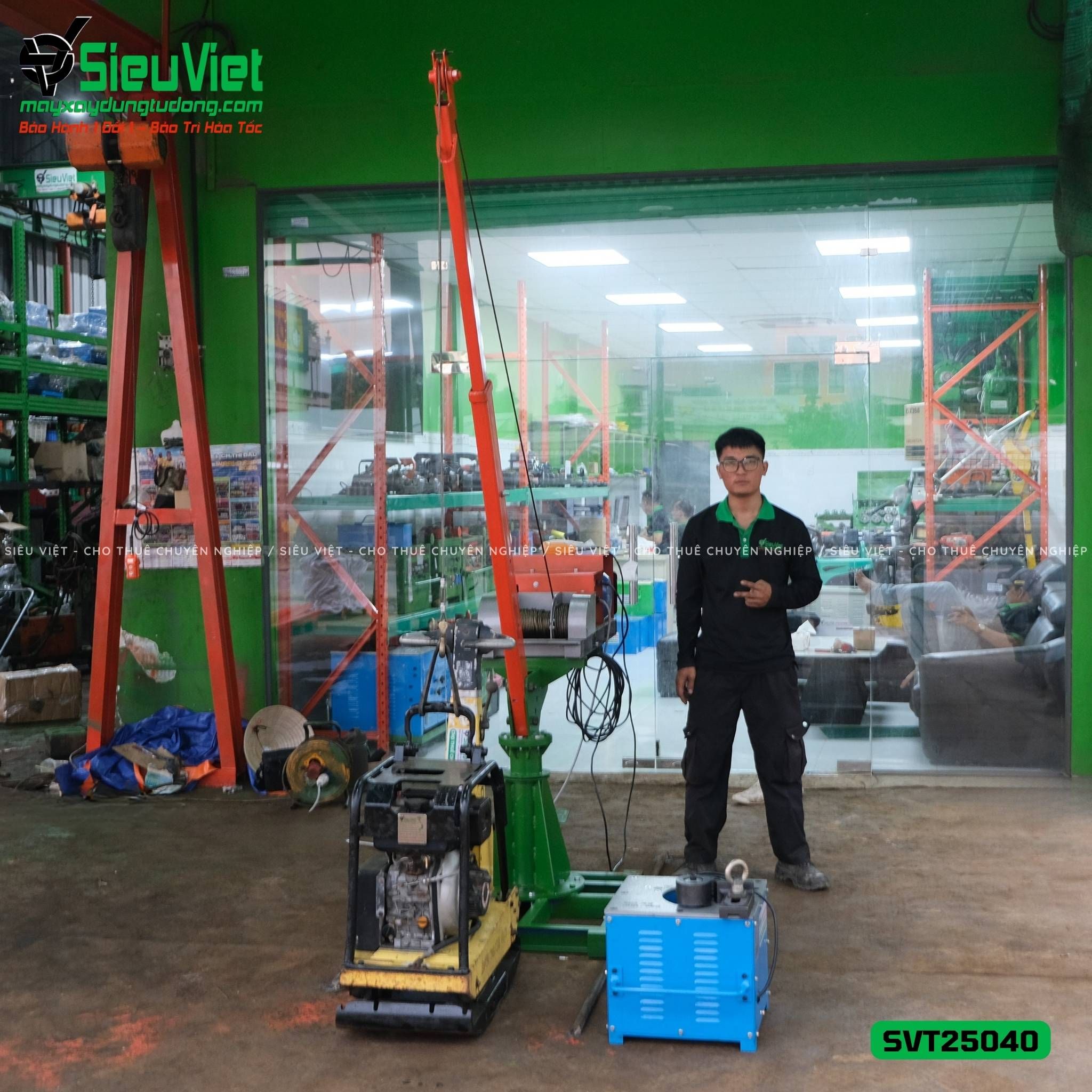 Máy tời tốc nhanh biến tần SVT25040 - 250Kg, 40m Cáp.