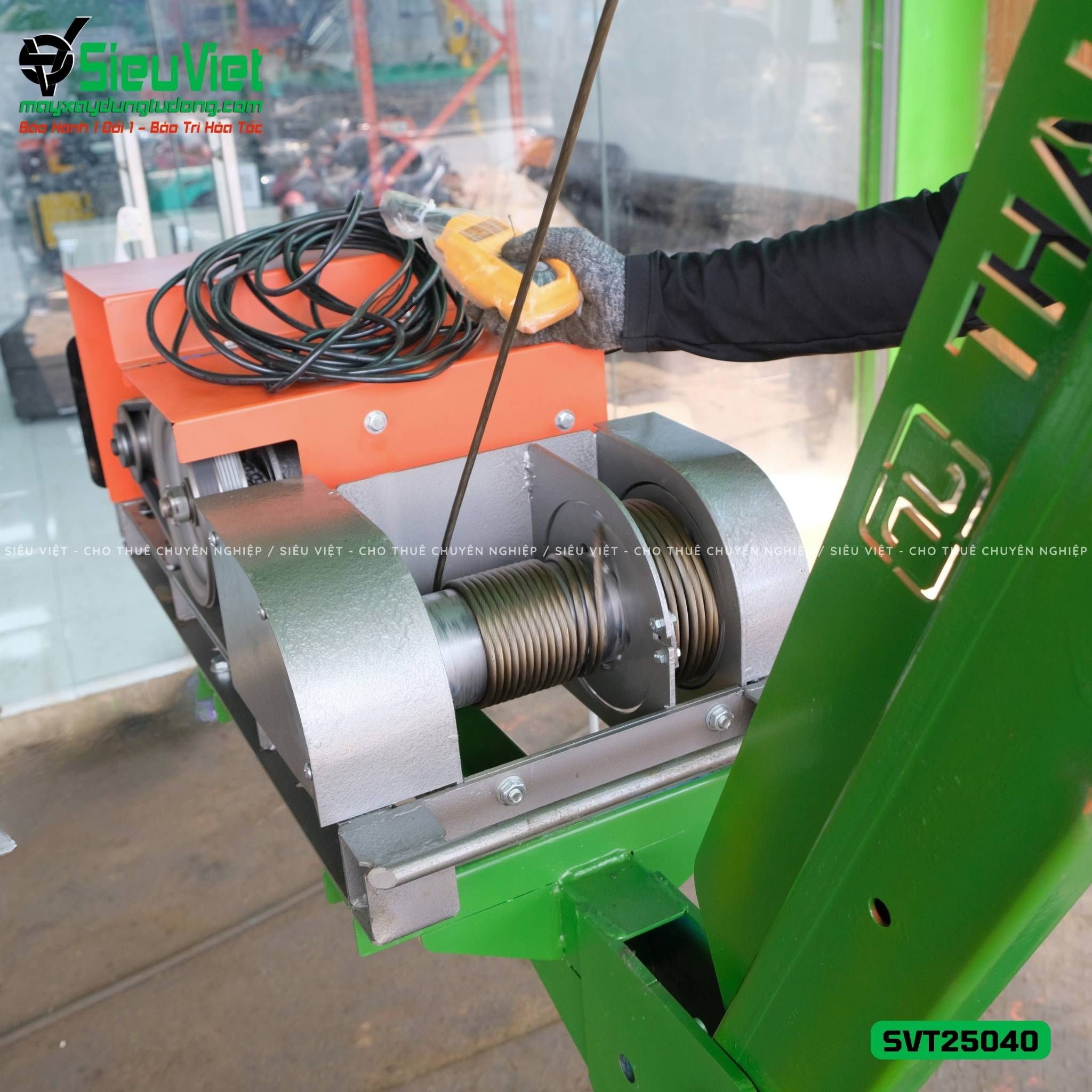 Máy tời tốc nhanh biến tần SVT25040 - 250Kg, 40m Cáp.