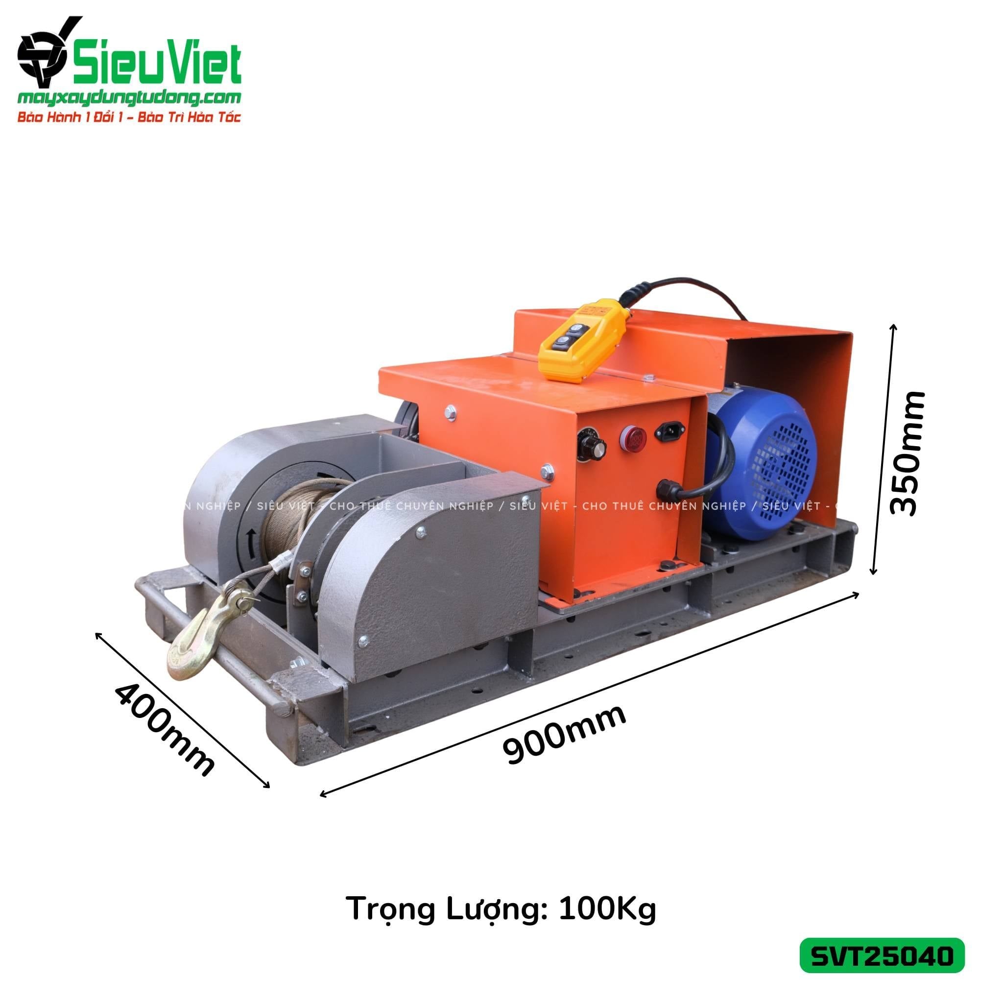 Máy tời tốc nhanh biến tần SVT25040 - 250Kg, 40m Cáp.