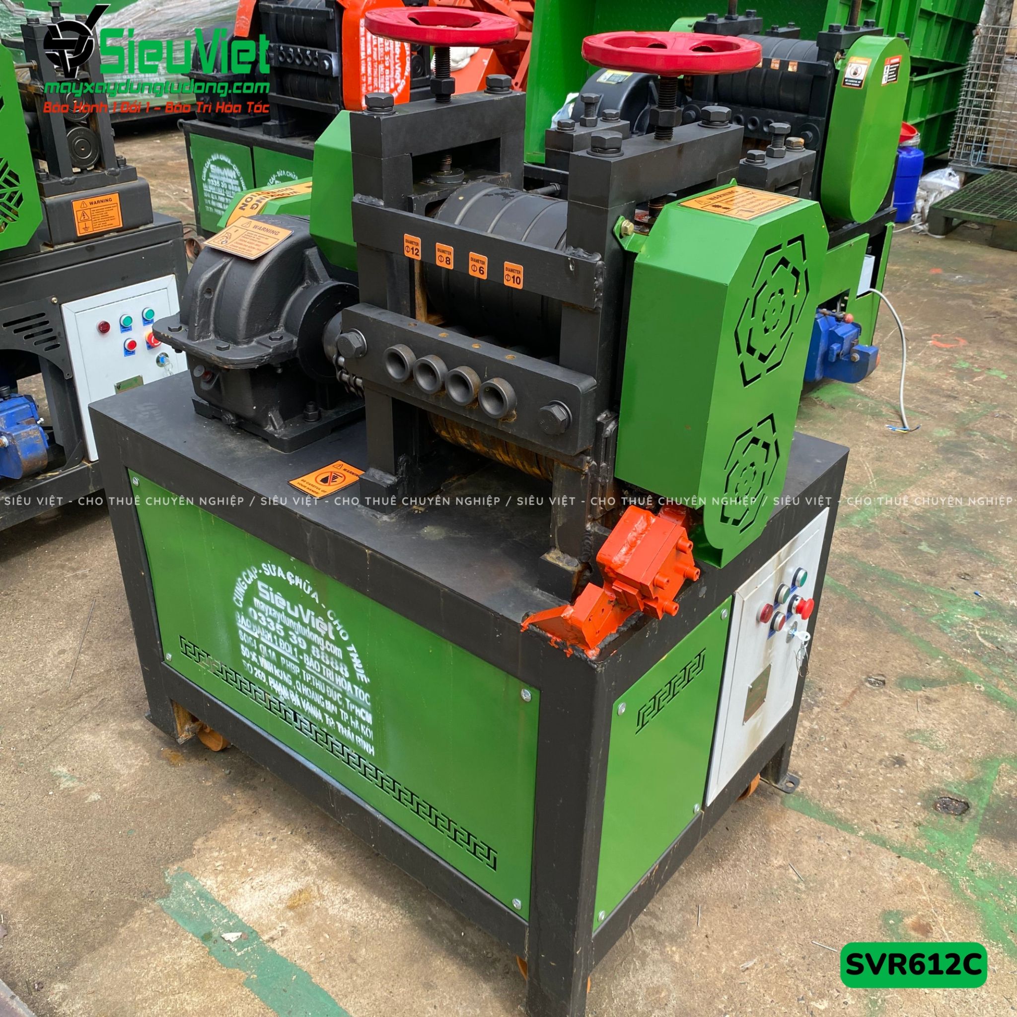 Máy duỗi sắt phế liệu phi 6-12 SVR612C (Điện 380v, 3 Pha)