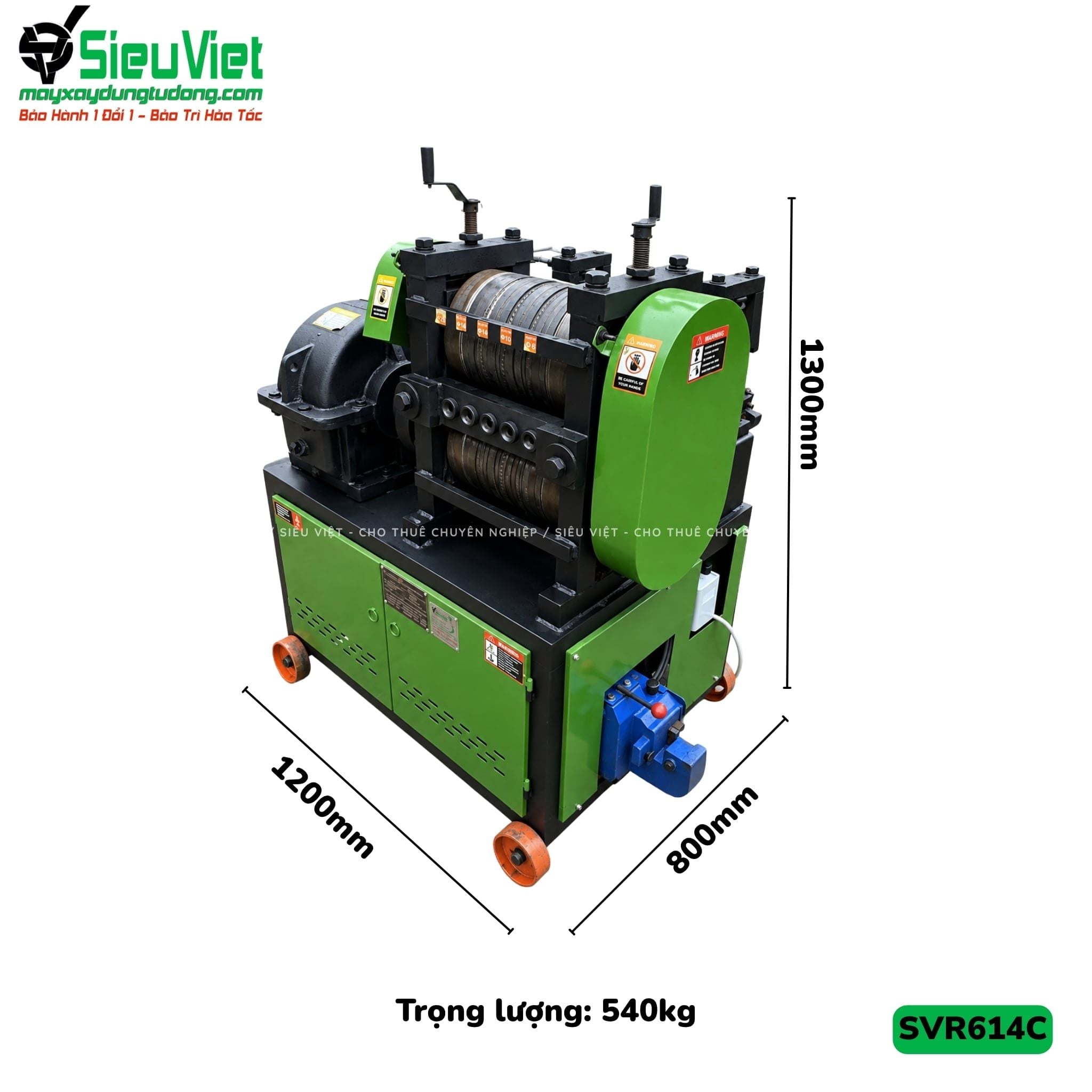 Máy duỗi sắt phế liệu phi 6-14 SVR614C (Điện 380v, 3 Pha)