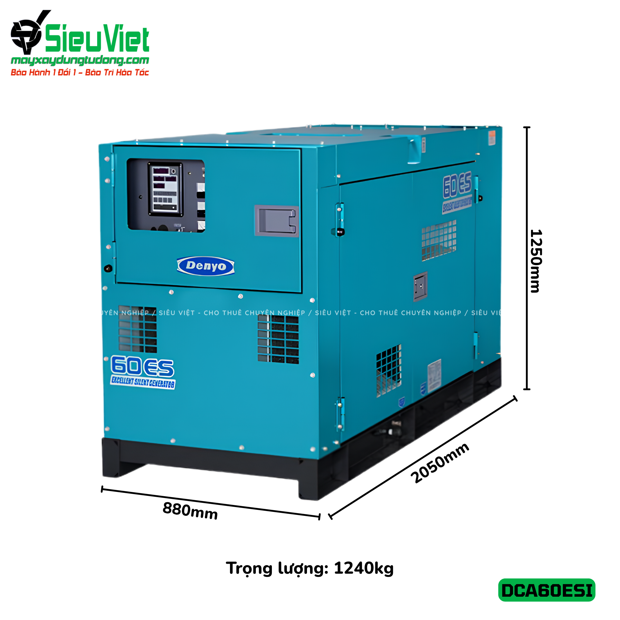 Thuê Ngày Máy phát điện 50kVA DCA60ESI - Động cơ Diesel