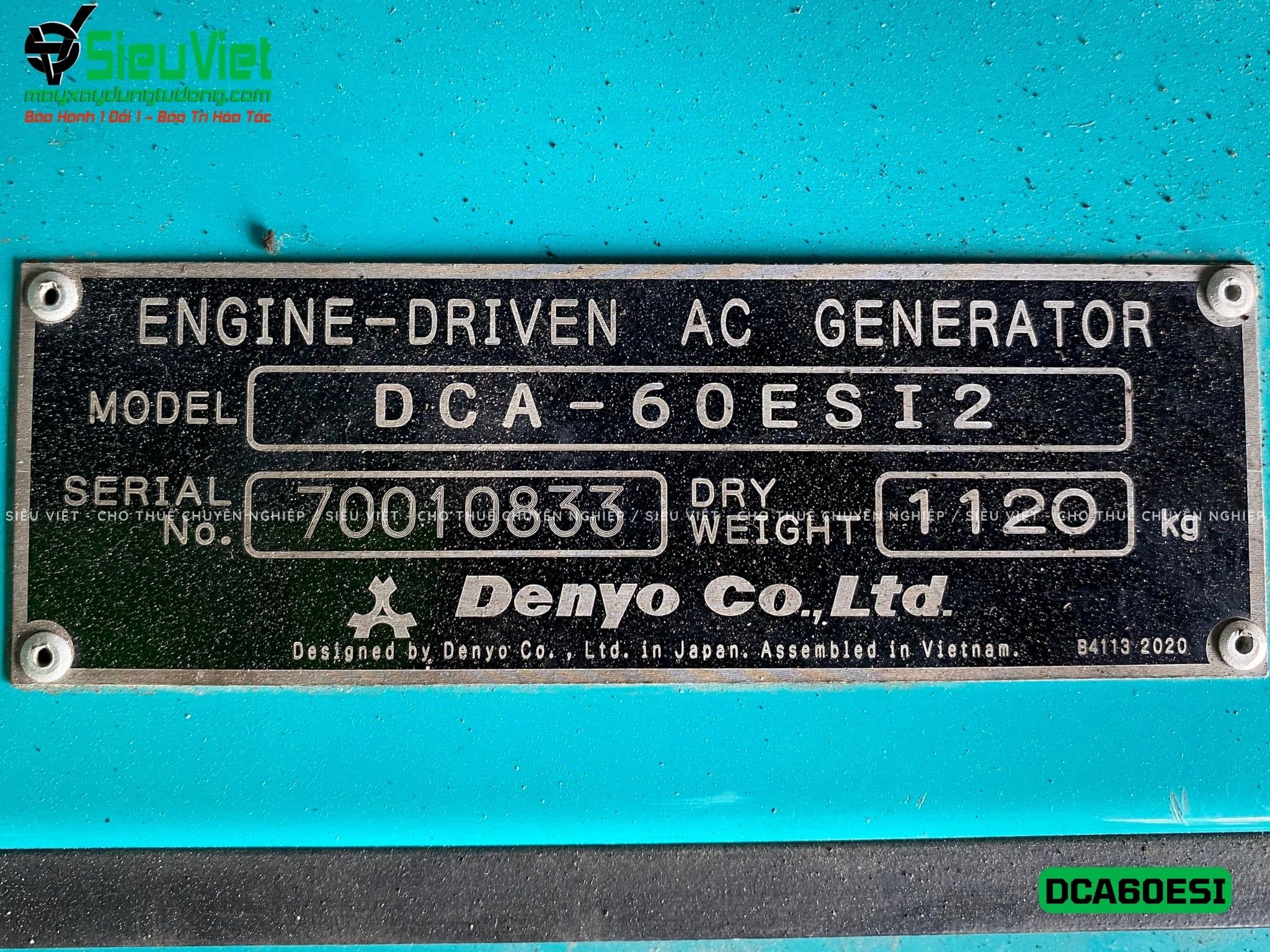 Thuê Ngày Máy phát điện 50kVA DCA60ESI - Động cơ Diesel