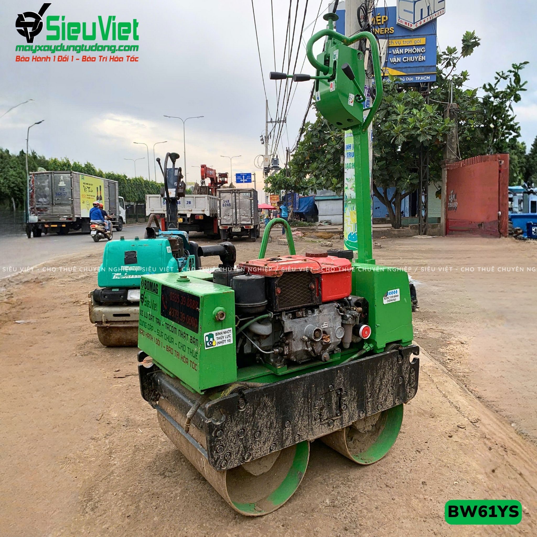 Xe lu rung dắt tay 580Kg Bomag BW61YS Nhật Bản (N61228042)