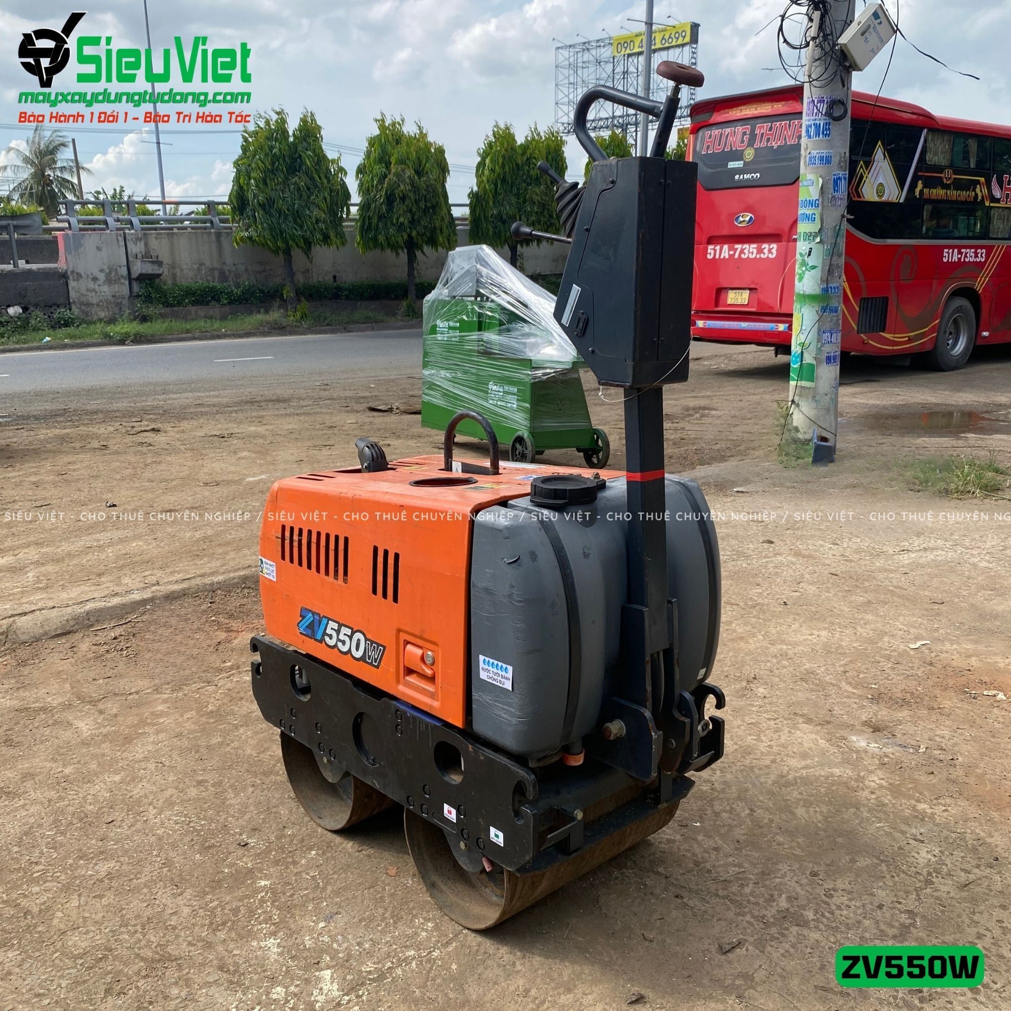 Xe lu rung dắt tay 625Kg Hitachi ZV550W Nhật Bản (11289)
