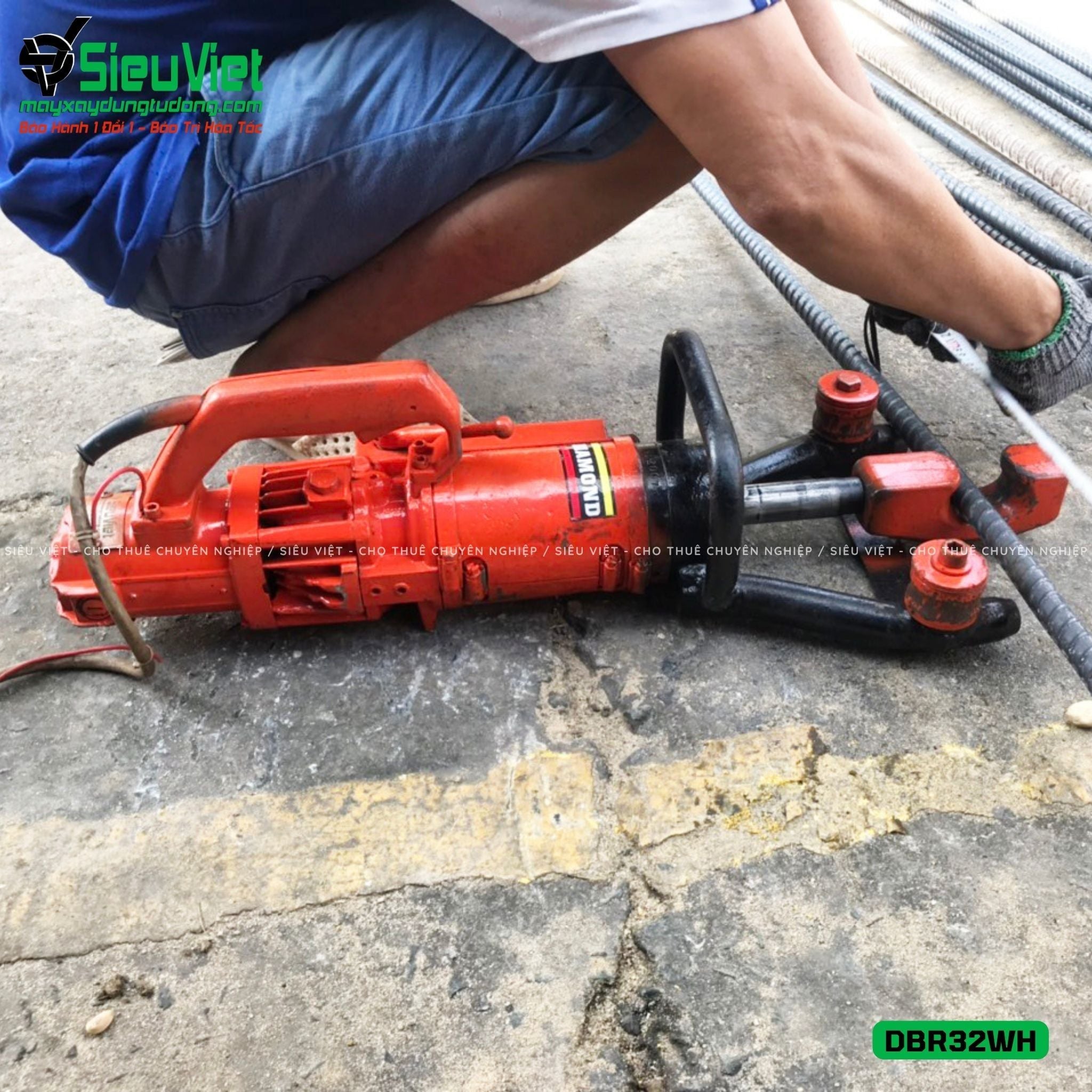 Máy uốn, sửa sắt cầm tay phi 32 DBR-32WH Diamond Nhật Bản (Điện 220v)