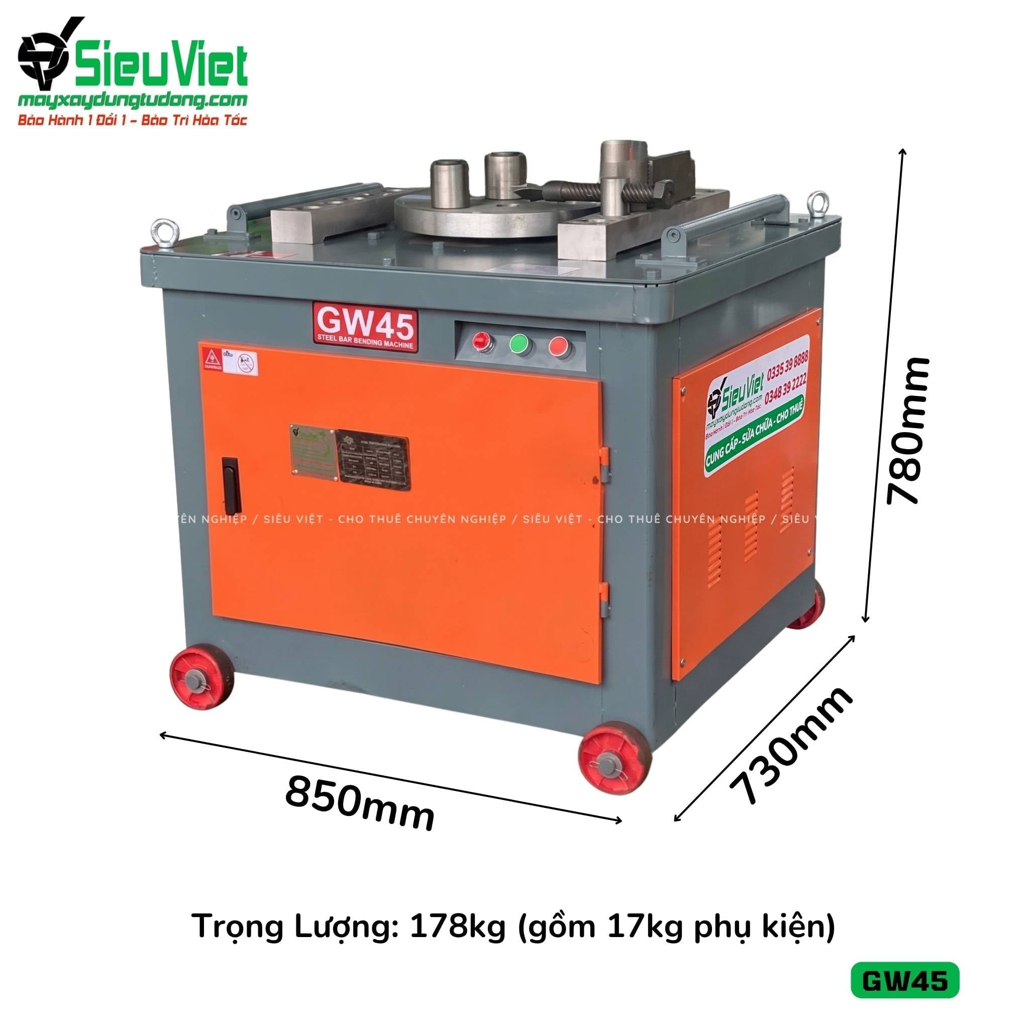 Máy uốn sắt GW45 Trung Quốc - Điện 380V, 3 Pha