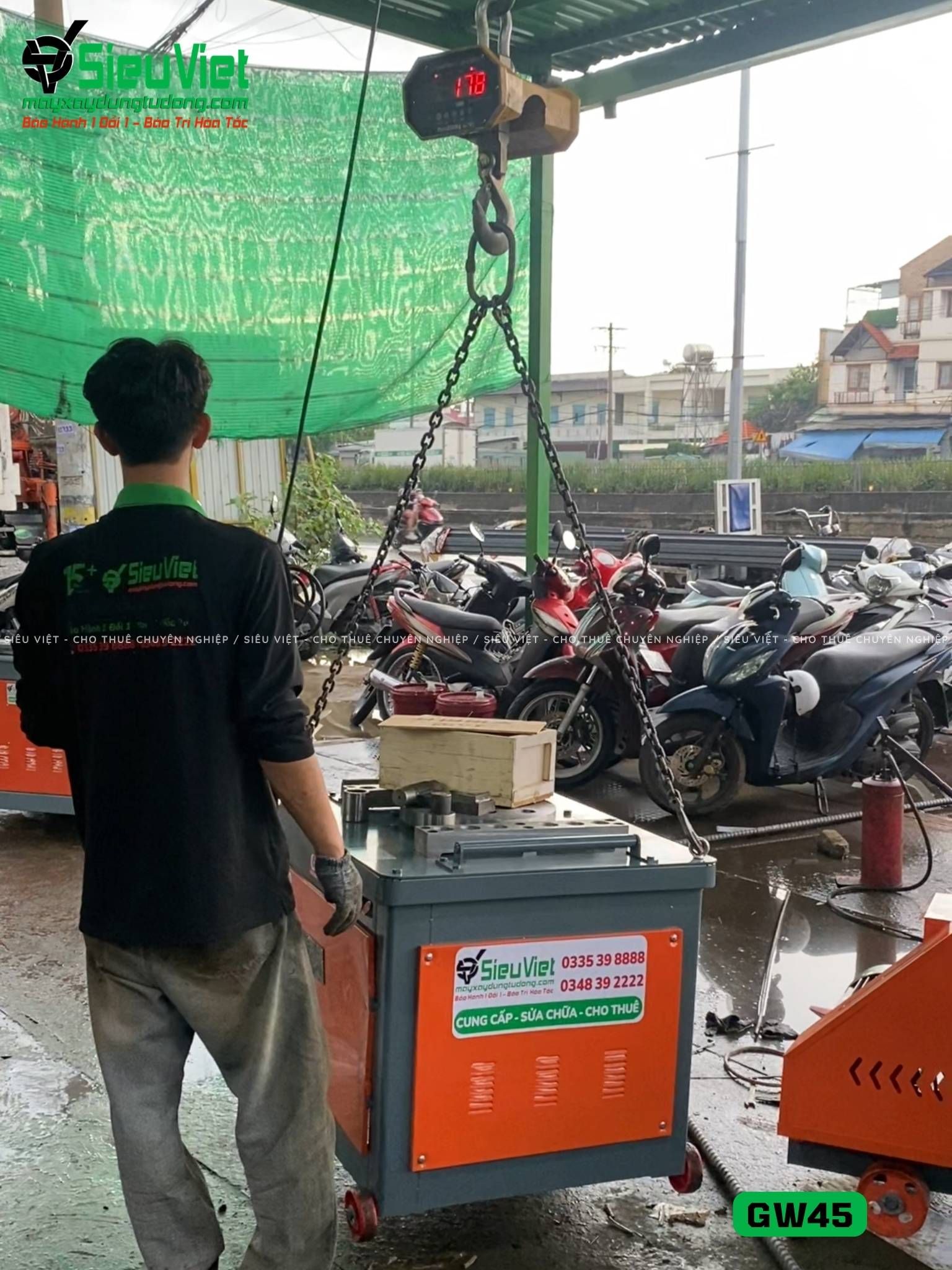 Máy uốn sắt GW45 Trung Quốc - Điện 380V, 3 Pha