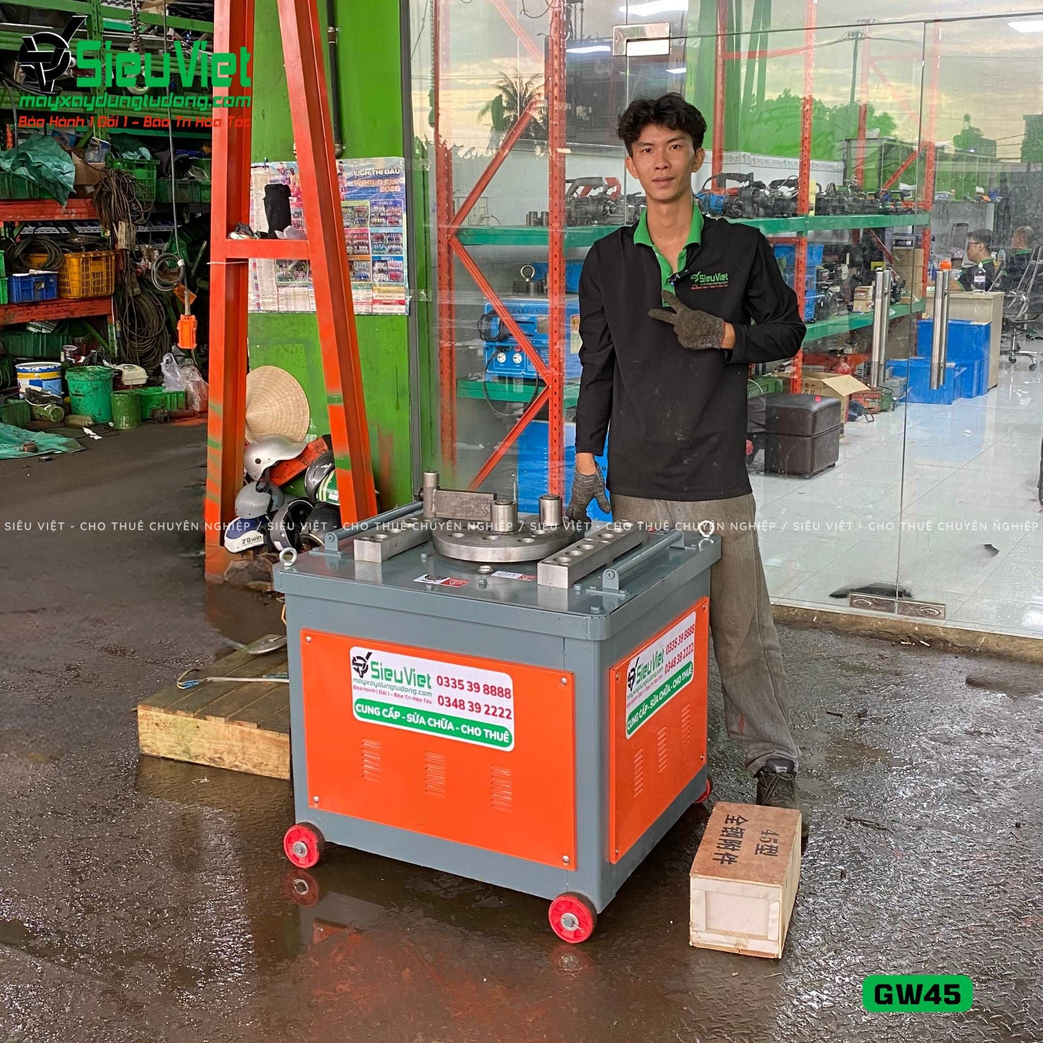 Máy uốn sắt GW45 Trung Quốc - Điện 380V, 3 Pha