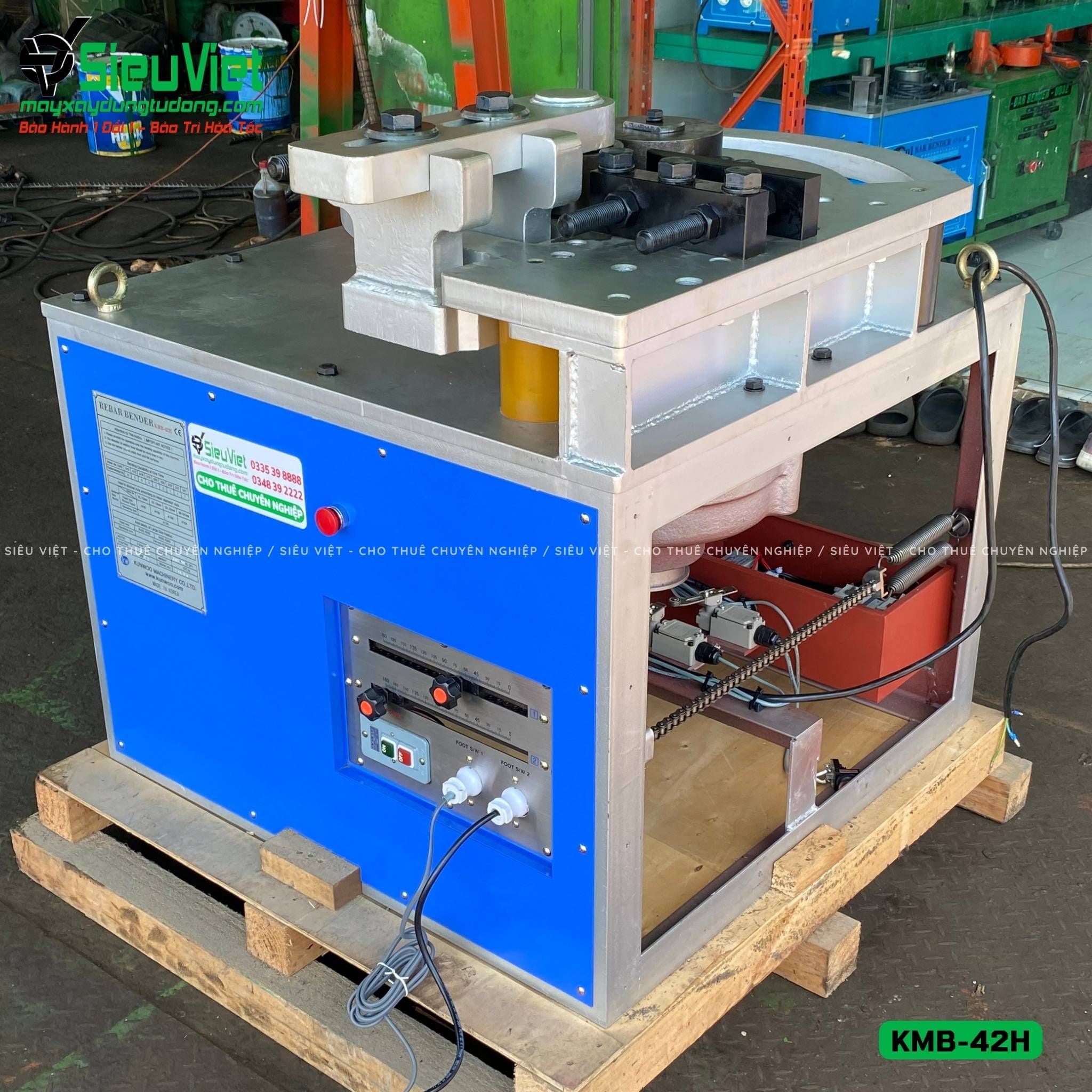 Máy uốn sắt KMB-42H Kunwoo Hàn Quốc - Điện 380v, 3 Pha