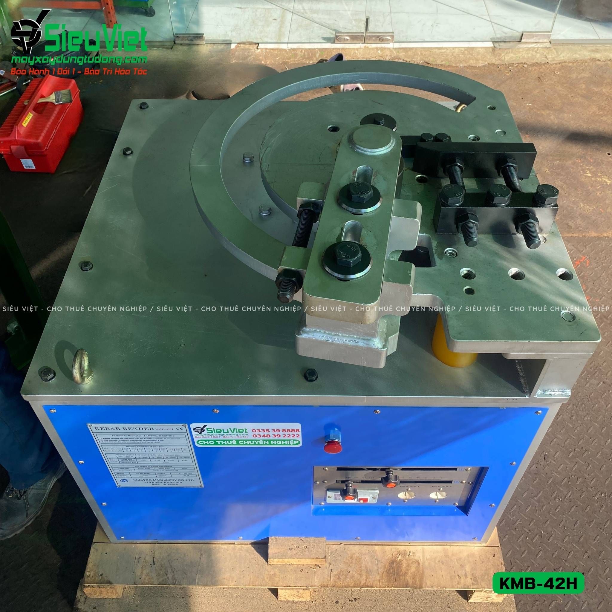 Máy uốn sắt KMB-42H Kunwoo Hàn Quốc - Điện 380v, 3 Pha