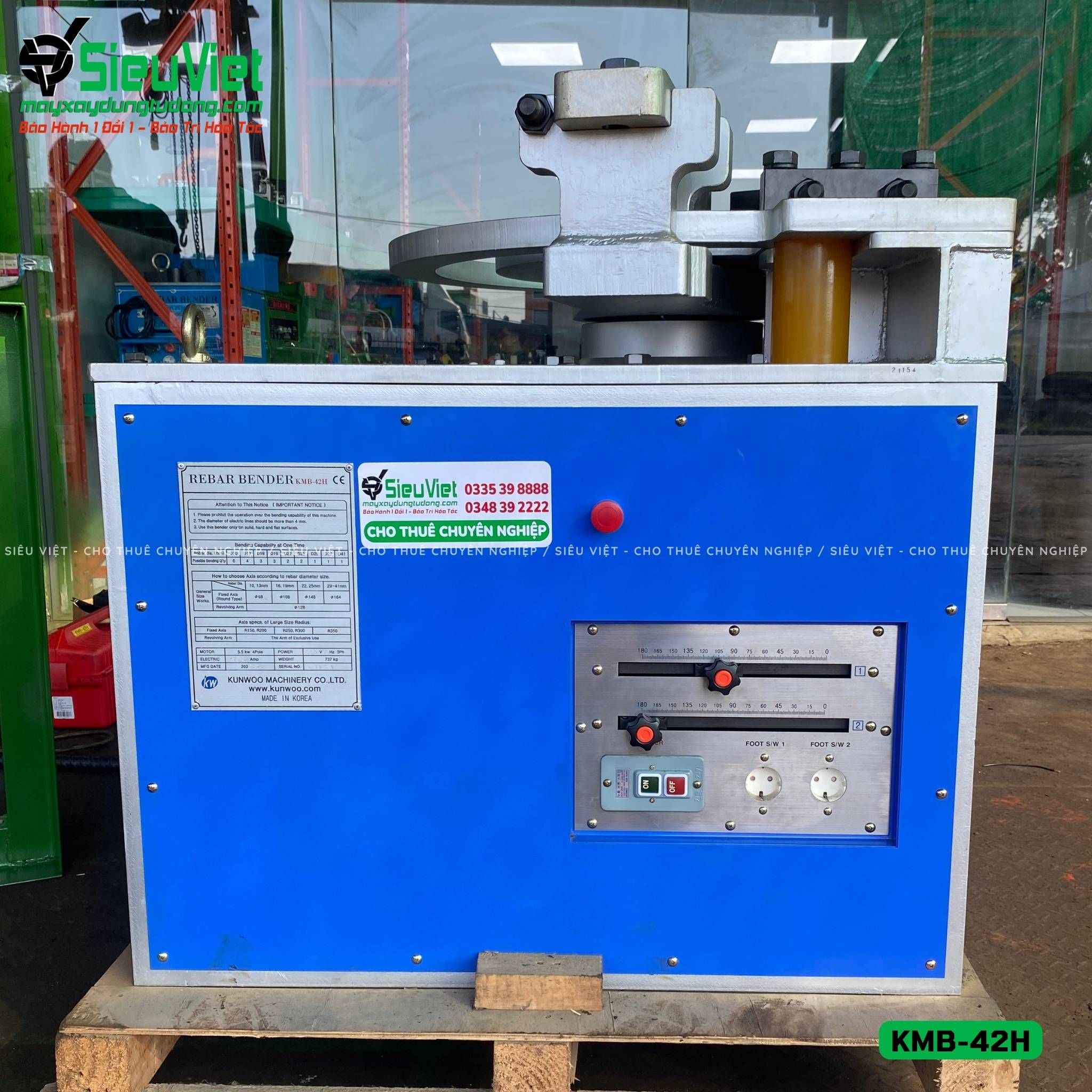 Máy uốn sắt KMB-42H Kunwoo Hàn Quốc - Điện 380v, 3 Pha