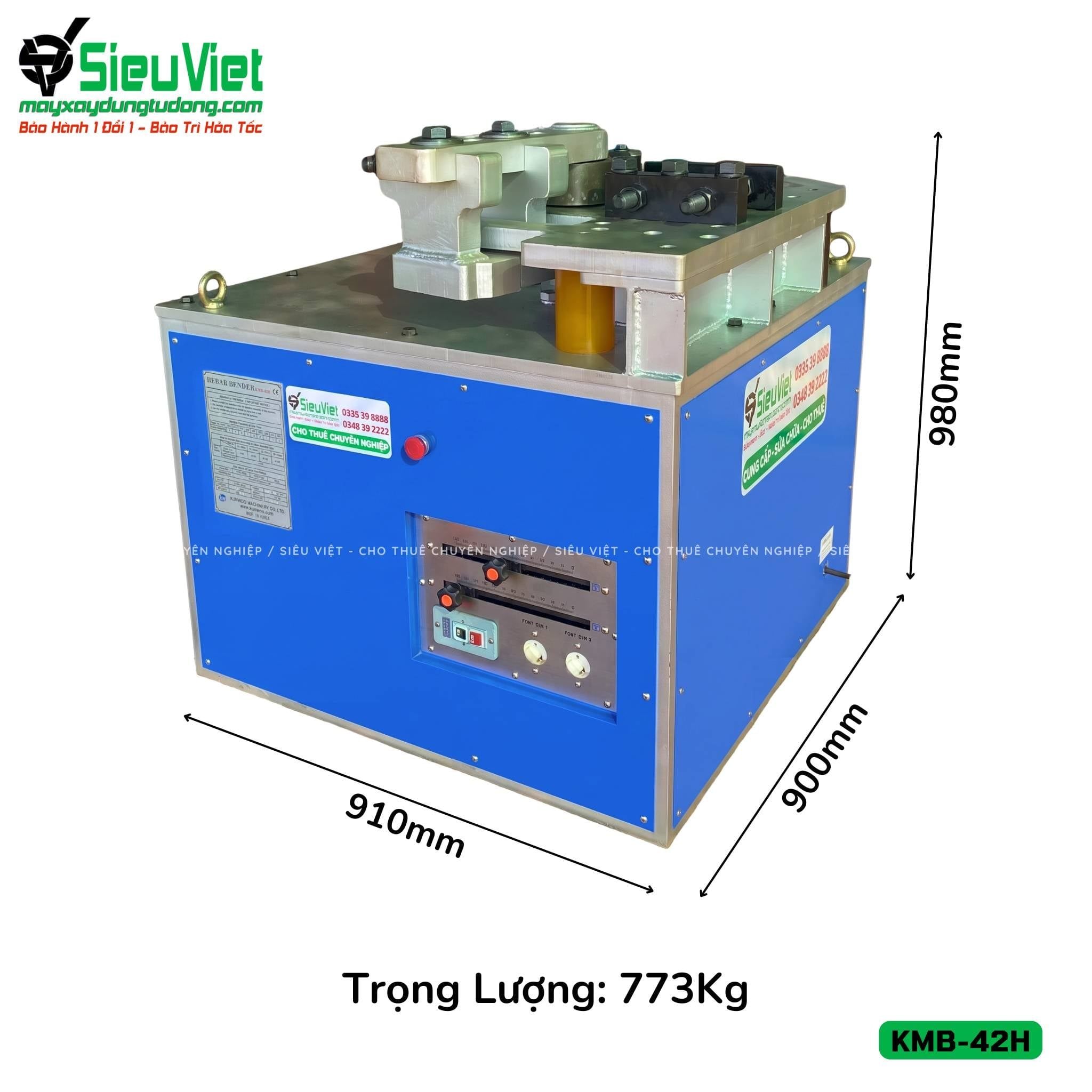 Máy uốn sắt KMB-42H Kunwoo Hàn Quốc - Điện 380v, 3 Pha