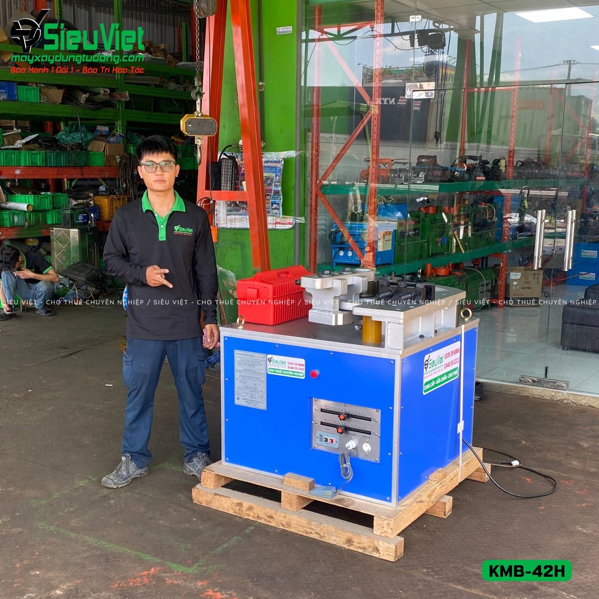 Máy uốn sắt KMB-42H Kunwoo Hàn Quốc - Điện 380v, 3 Pha