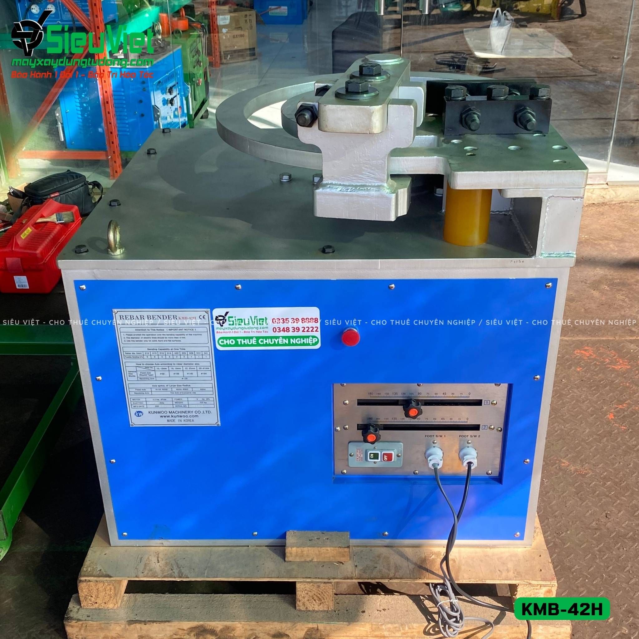 Máy uốn sắt KMB-42H Kunwoo Hàn Quốc - Điện 380v, 3 Pha