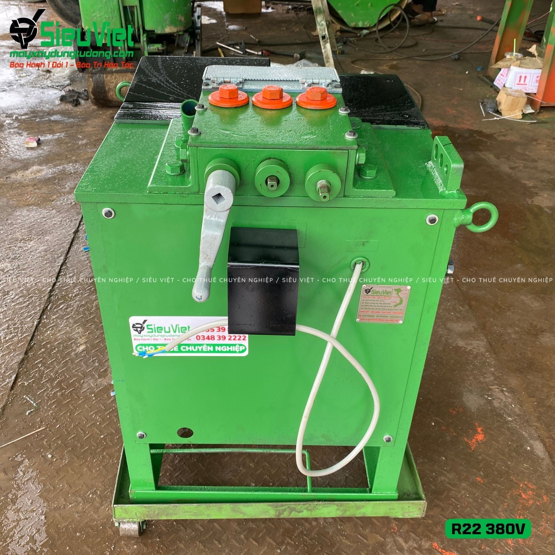 Thuê Tháng Máy uốn tròn sắt phi 10-20 R22 - Điện 380V, 3 Pha
