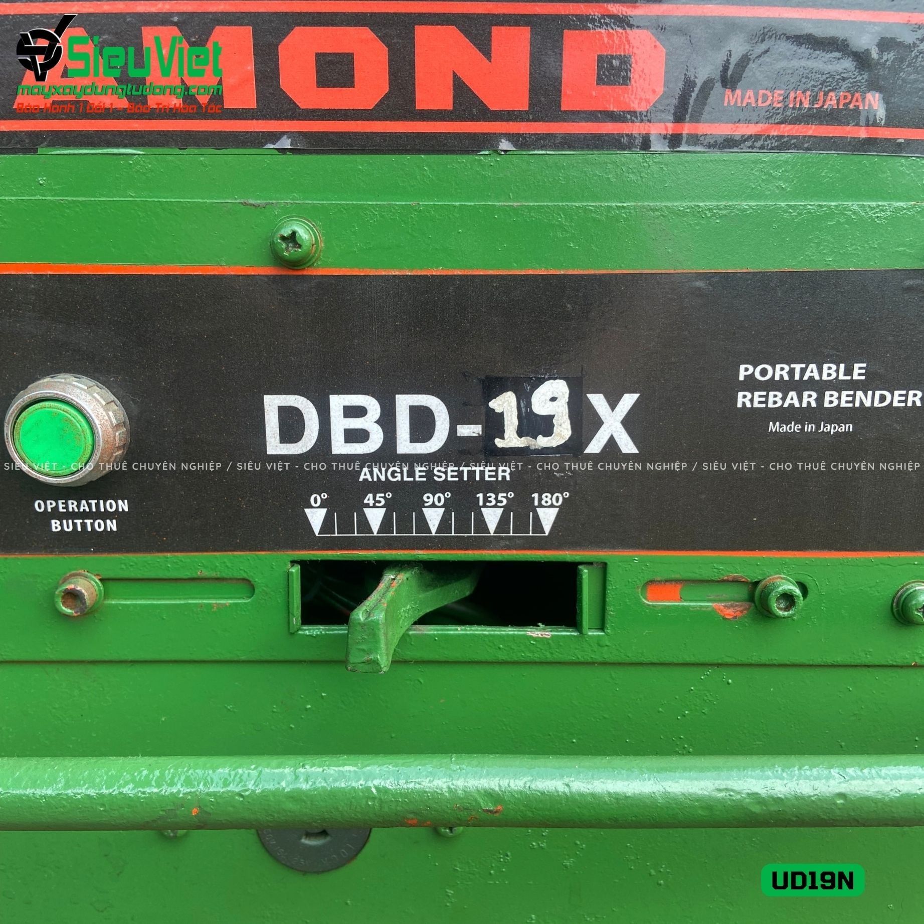 (Cũ) Máy uốn sắt UD19N Diamond Nhật Bản - Điện 220v, 1 Pha