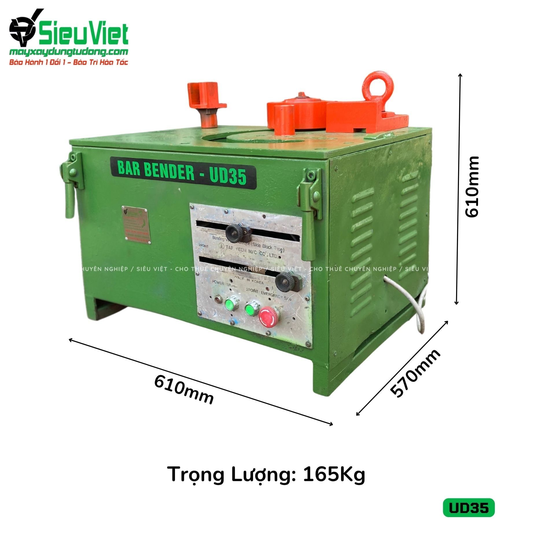 (Cũ) Máy uốn sắt phi 32 Cường Độ Cao UD35 Hàn Quốc (Điện 220v, Dân dụng)