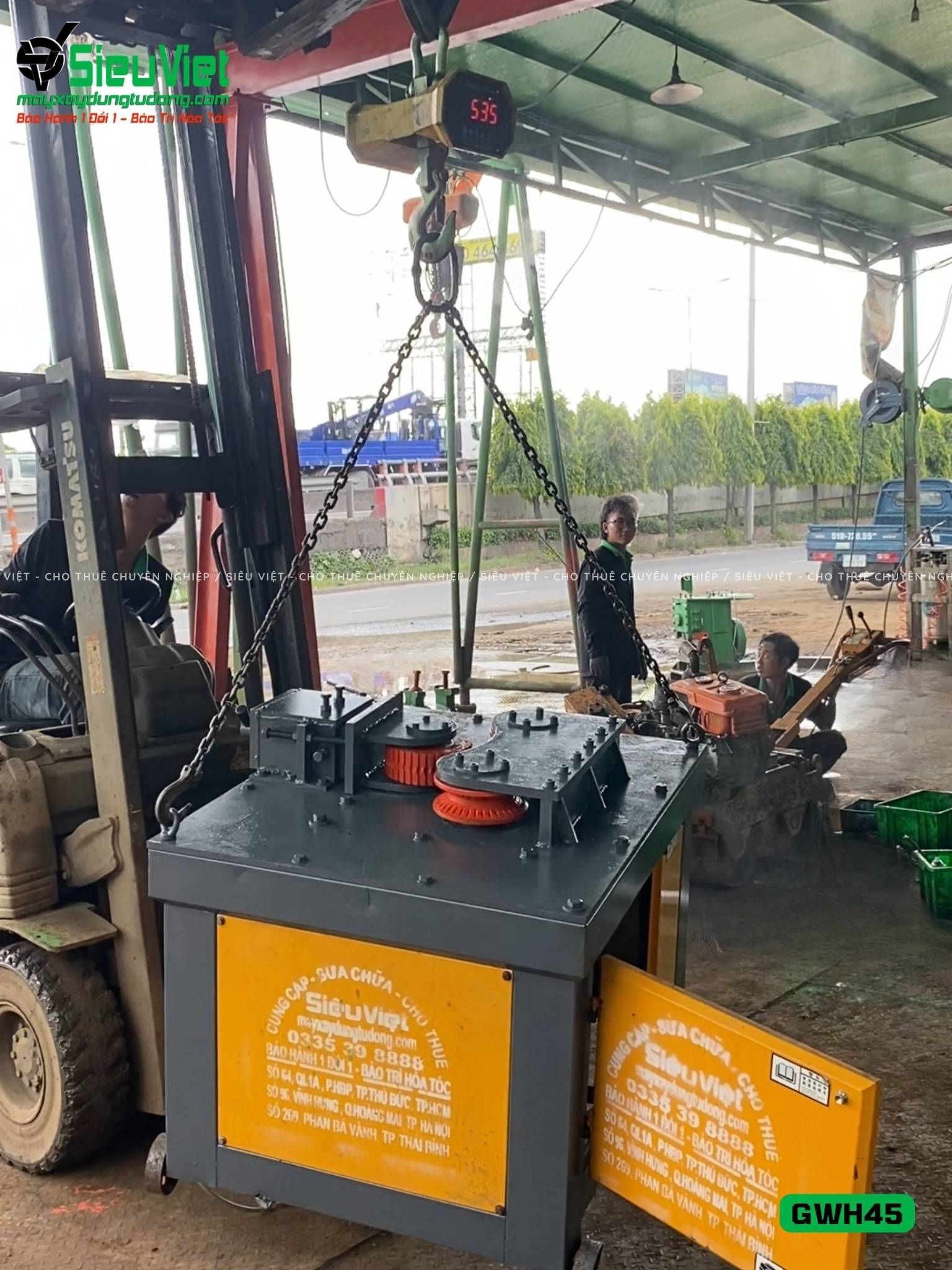 Máy uốn tròn sắt xây dựng phi 16-40 GWH45 - Điện 380v, 3 Pha