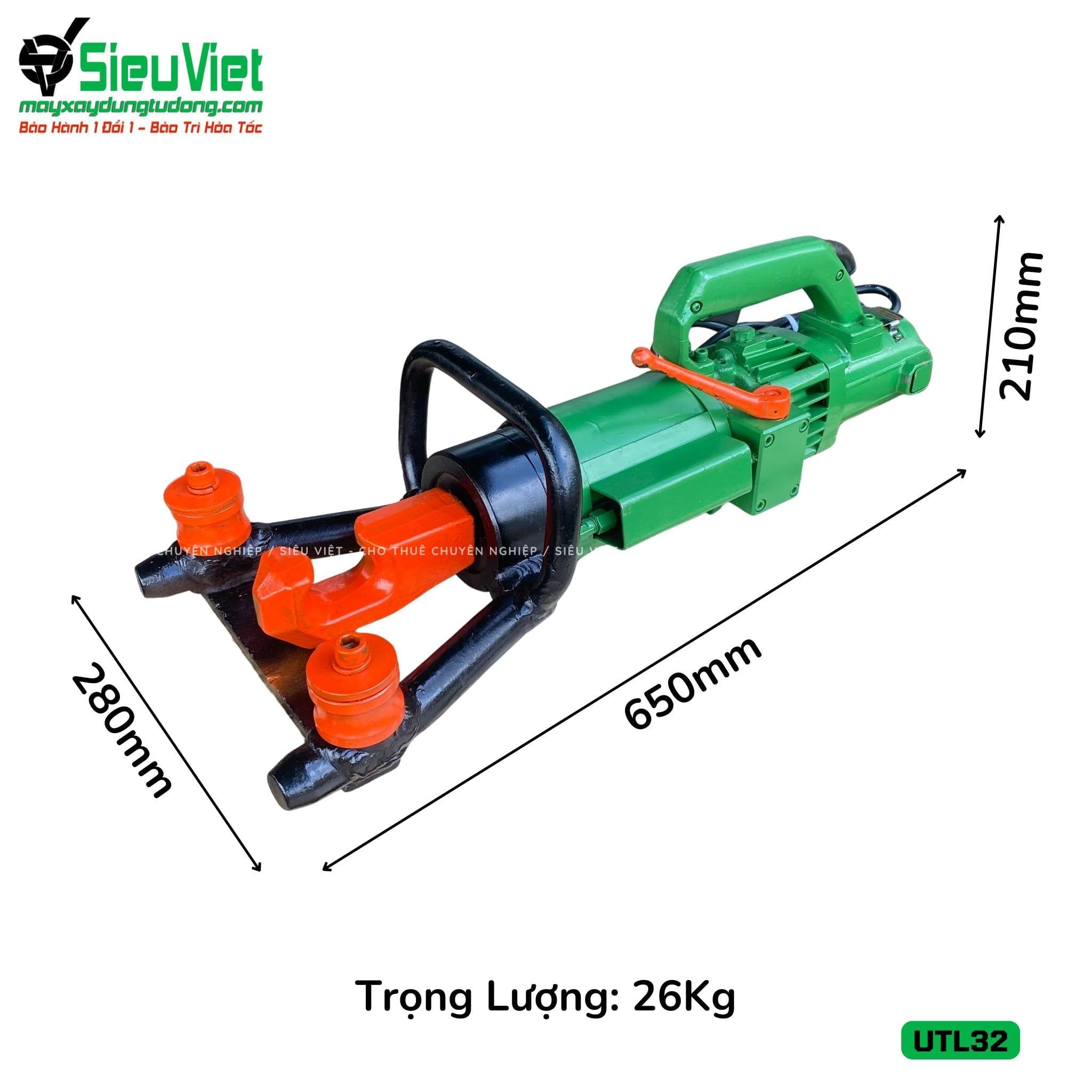 (Cũ) Máy uốn, sửa sắt cầm tay phi 32 UTL32 Nhật Bản - Điện 220v (Loại 1)