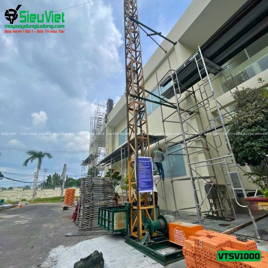 Cho thuê vận thăng Cao 15M 1000kg VTSV1000 - Điện 380v, 3 pha