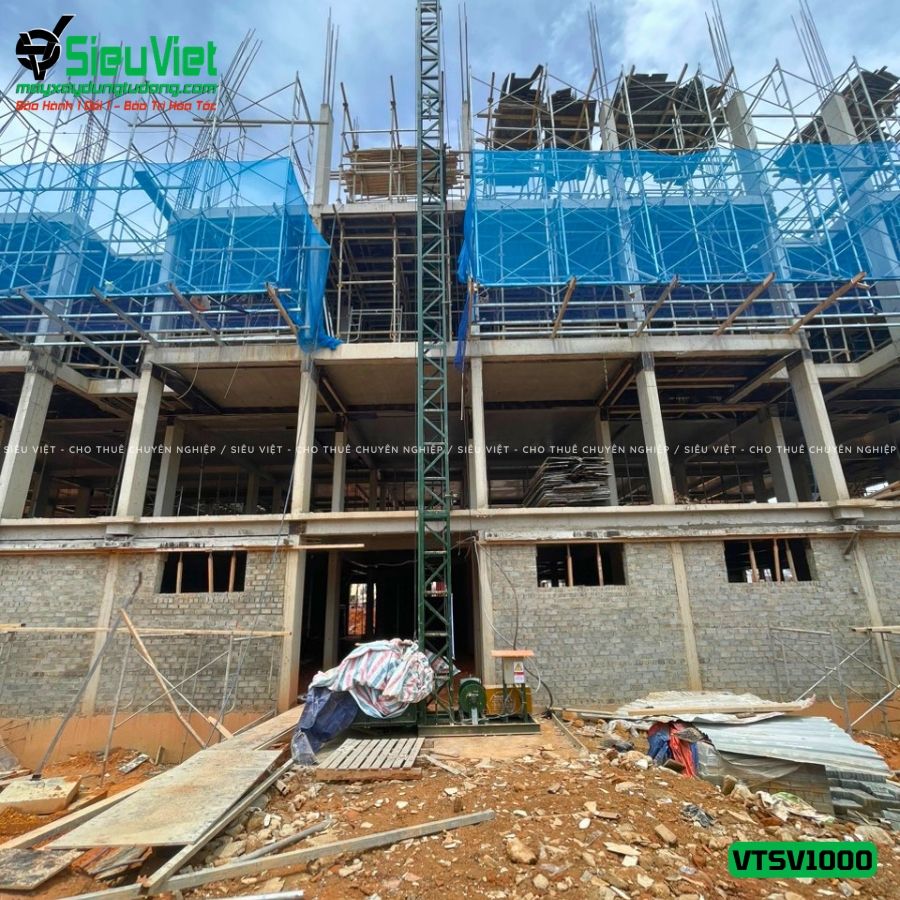 Cho thuê vận thăng Cao 27M 1000kg VTSV1000 - Điện 380v, 3 pha