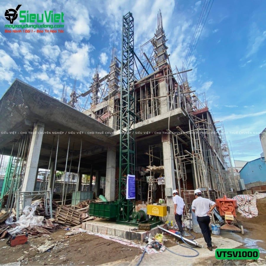 Cho thuê vận thăng Cao 30M 1000kg VTSV1000 - Điện 380v, 3 pha