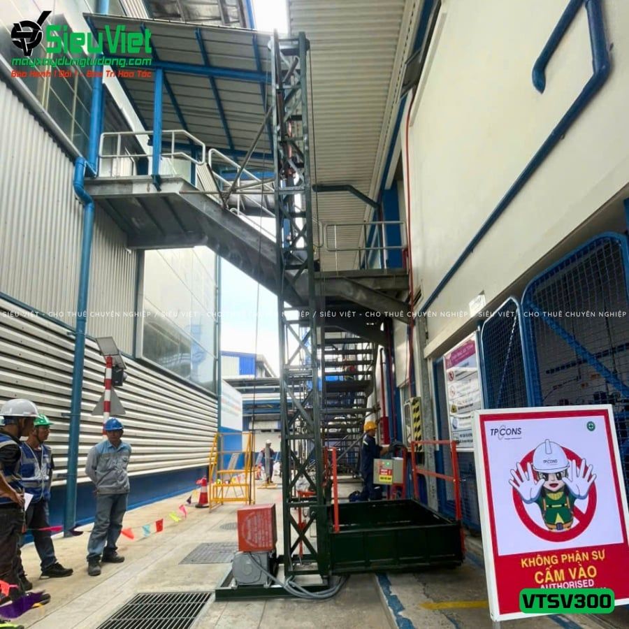 Vận thăng nâng hàng 300Kg cao 6m (Điện 220V, 1 phase)