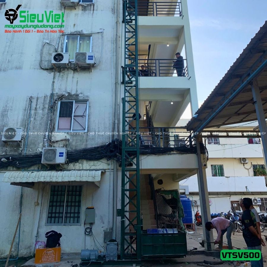 Vận thăng nâng hàng 500kg cao 12m (Điện 380V, 3 phase)