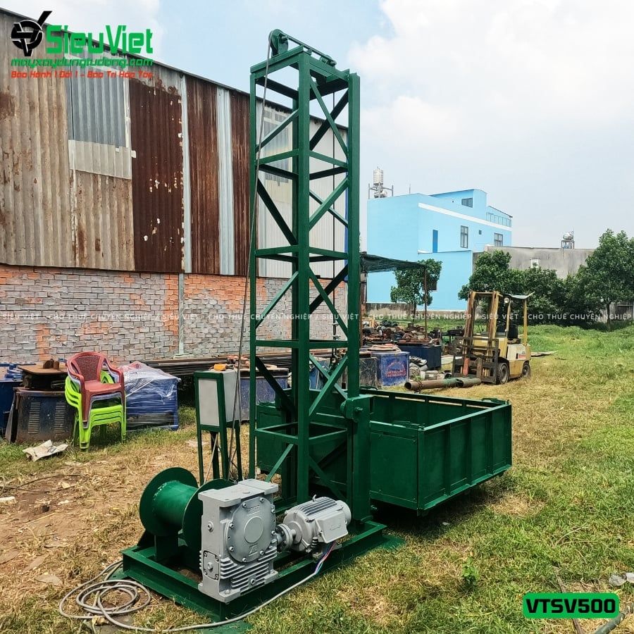 Cho thuê vận thăng Cao 3M 500kg VTSV500 - Điện 380v, 3 pha