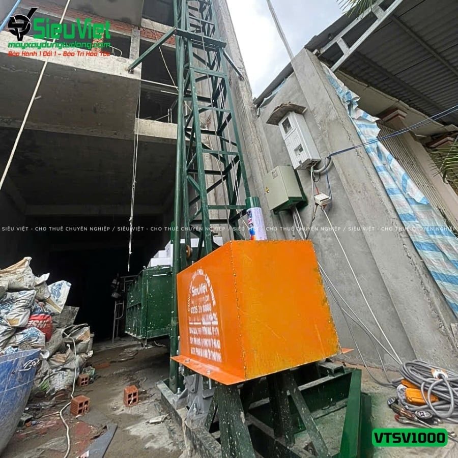 Cho thuê vận thăng Cao 12M 1000kg VTSV1000 - Điện 380v, 3 pha