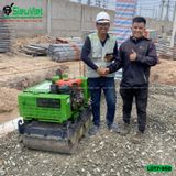 (Cho Thuê Tháng) Xe lu dắt tay 700Kg-850kg Nhật Bản - Động cơ Diesel