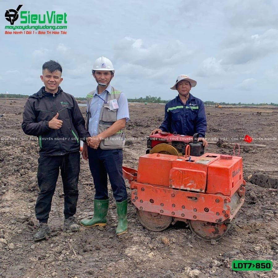 Thuê Tháng Xe lu dắt tay 700Kg-850kg Nhật Bản - Động cơ Diesel