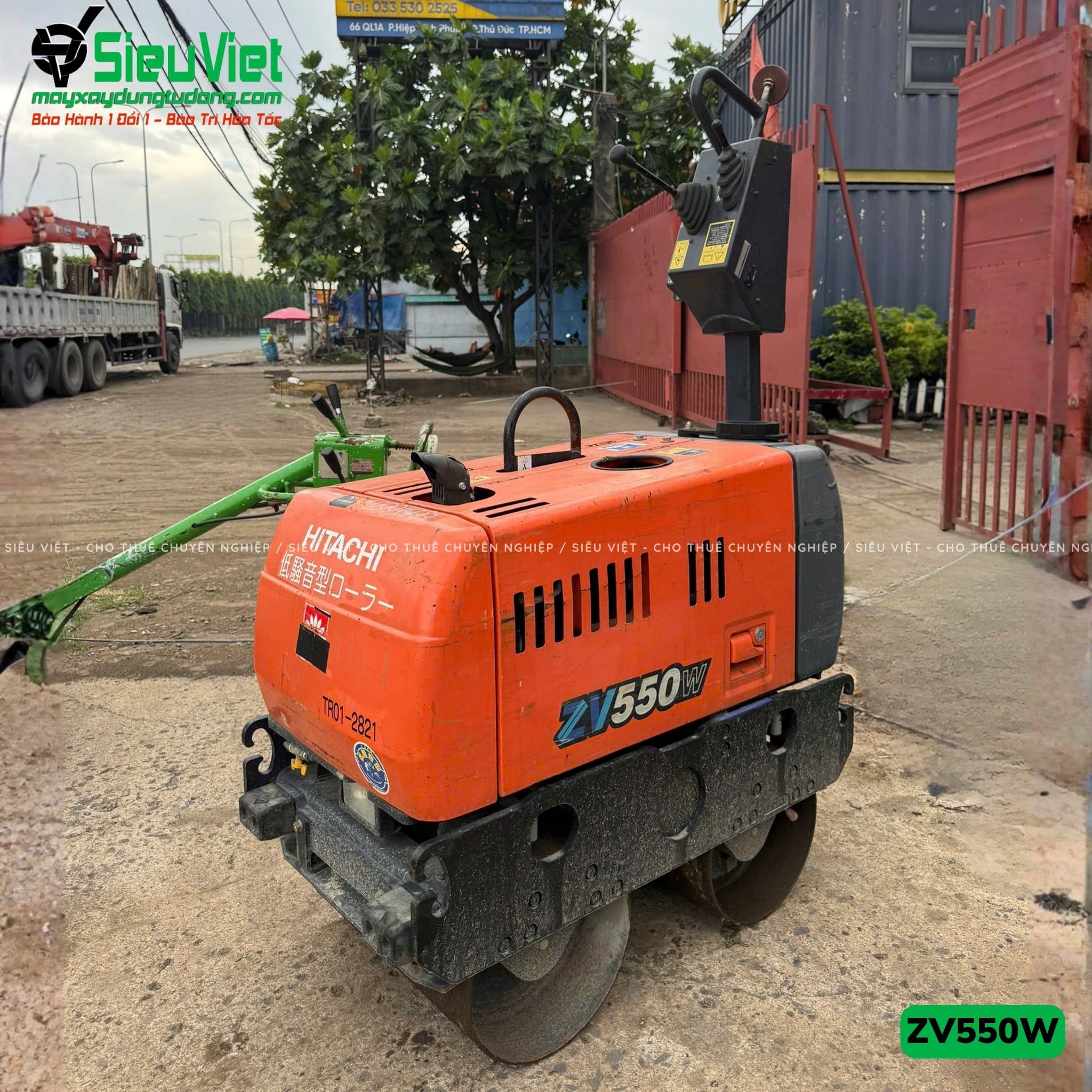 Xe lu rung dắt tay 625Kg Hitachi ZV550W Nhật Bản (11289)