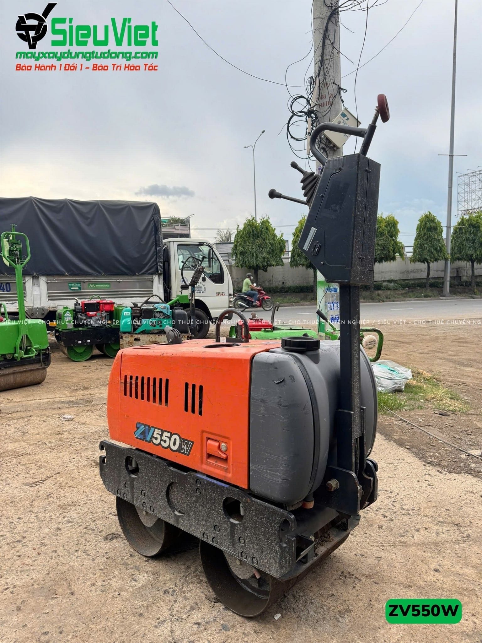 Xe lu rung dắt tay 625Kg Hitachi ZV550W Nhật Bản (11289)