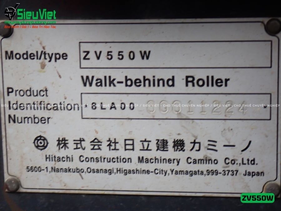 Xe lu rung dắt tay 620Kg Hitachi ZV550W Nhật Bản (11224)