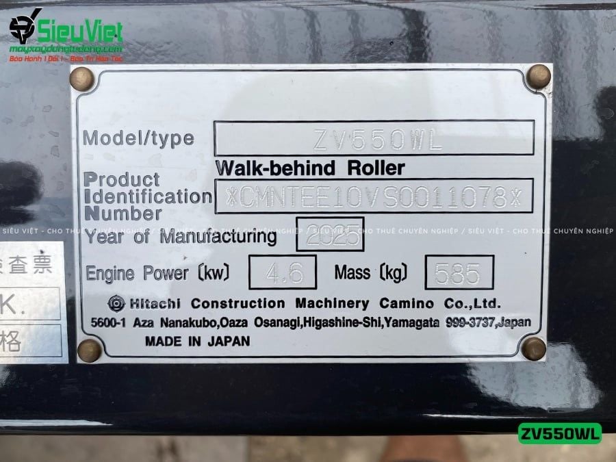 Xe lu rung dắt tay 600Kg Hitachi ZV550WL Nhật Bản (11078)