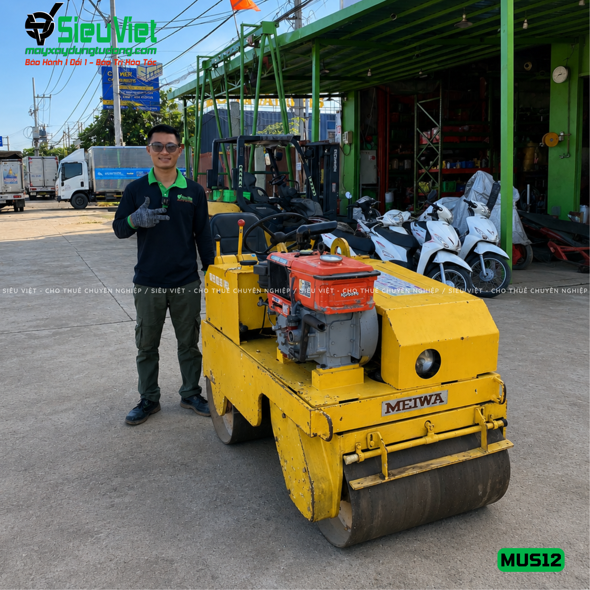 Xe lu rung nhỏ 1.2 Tấn Meiwa MUS12 Nhật Bản (629)