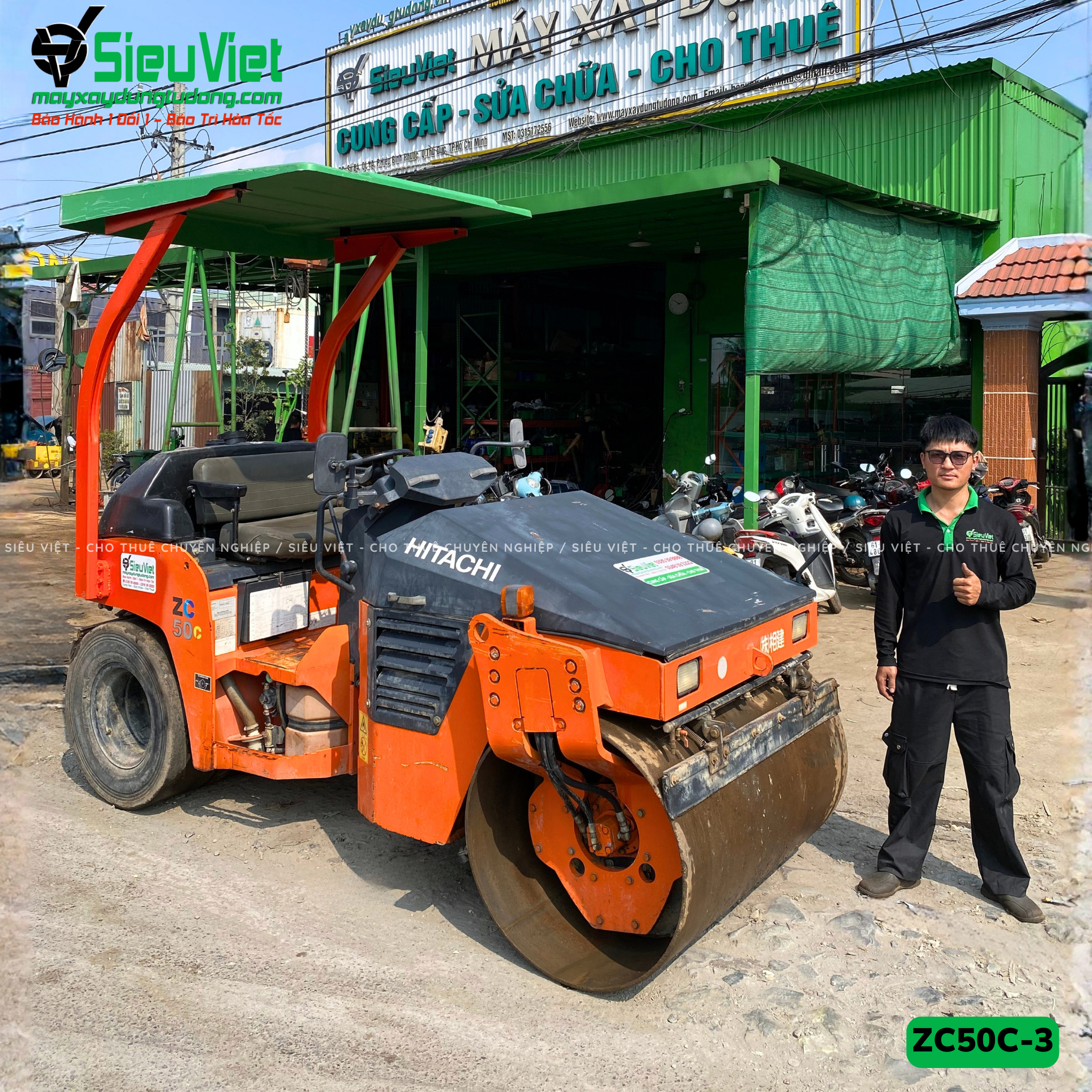 Xe lu rung nhỏ 3.6 tấn Hitachi ZC50C-3 Nhật Bản (34221)