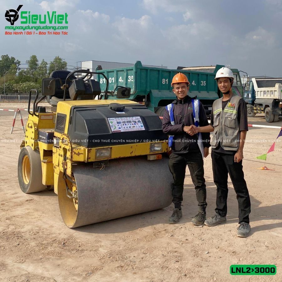 Thuê Tháng Xe lu rung nhỏ 2-3 Tấn Nhật Bản - LNL23