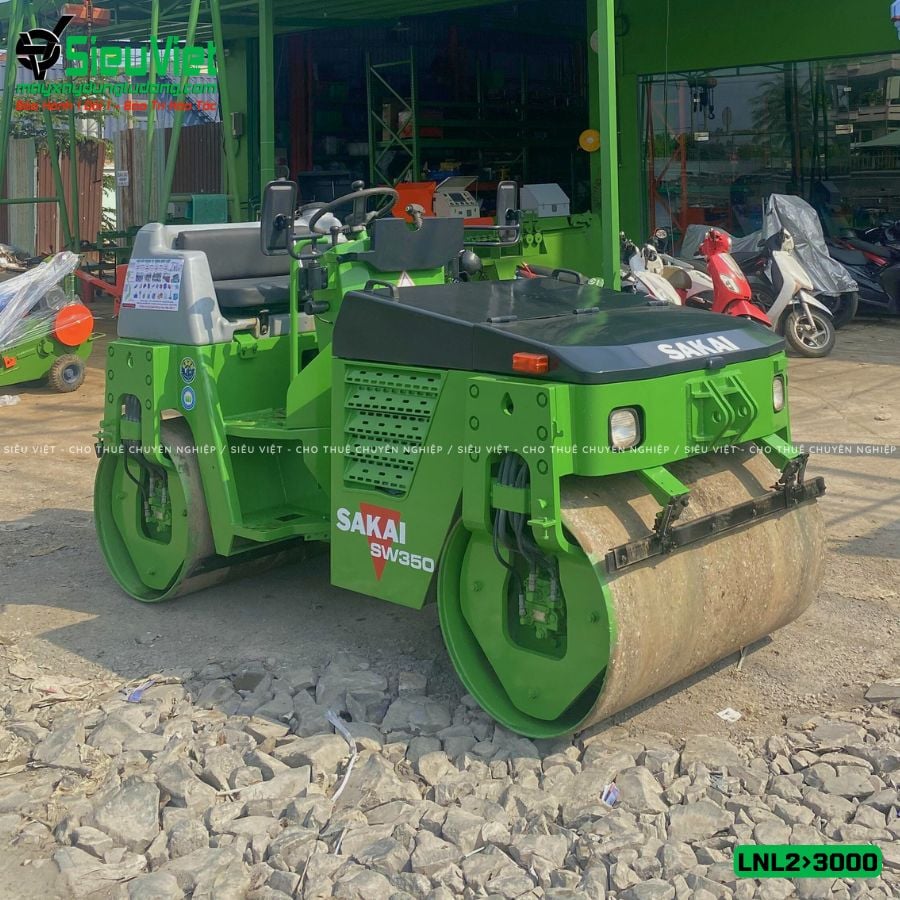 (Cho thuê ngày) Xe lu rung 2 - 3 tấn Nhật Bản (Sakai, Hitachi, Bomag...)