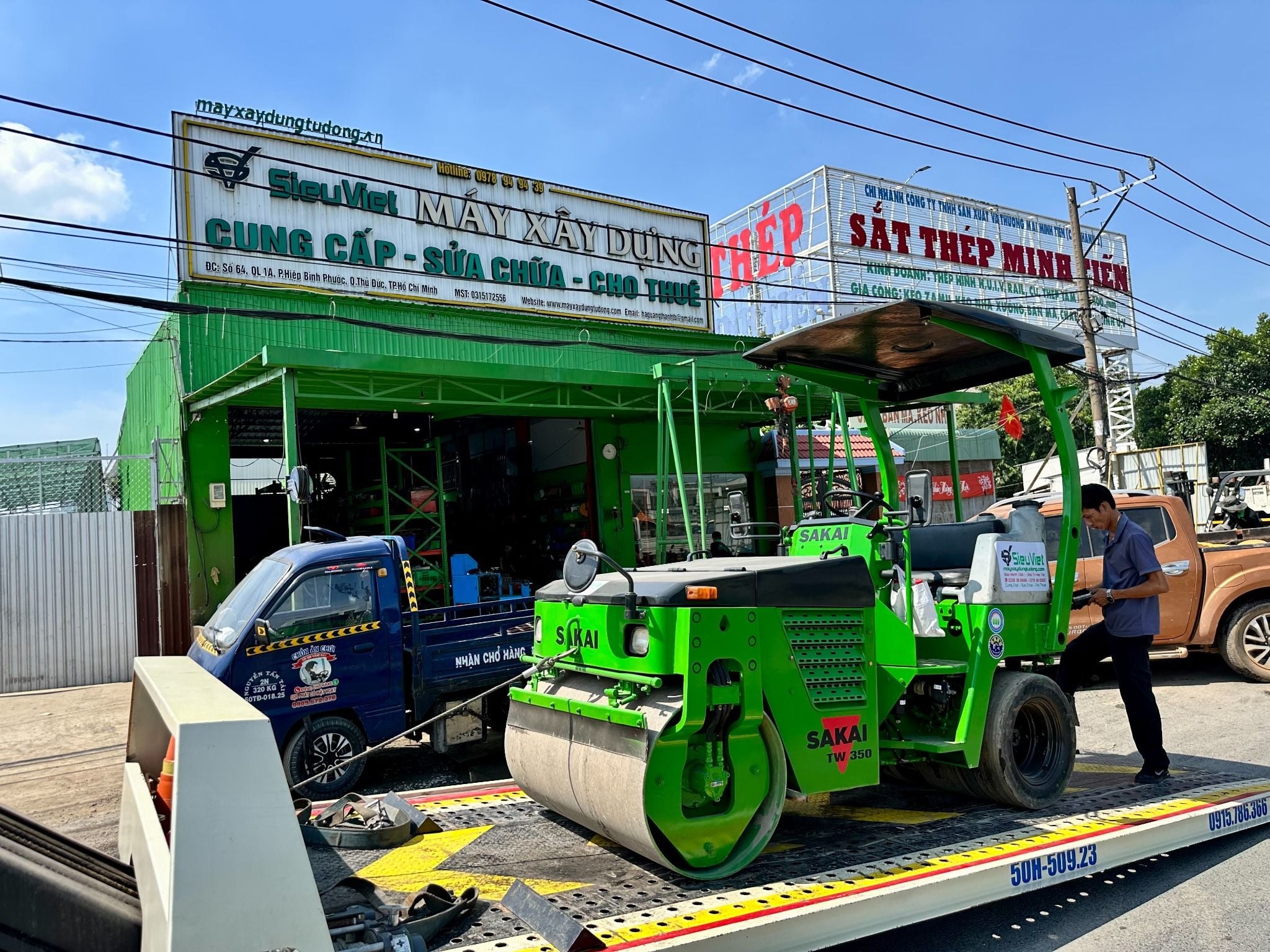 Phí vận chuyển xe cứu hộ - xe kéo 3 tấn - Chuyên kéo xe lu 1-3 tấn