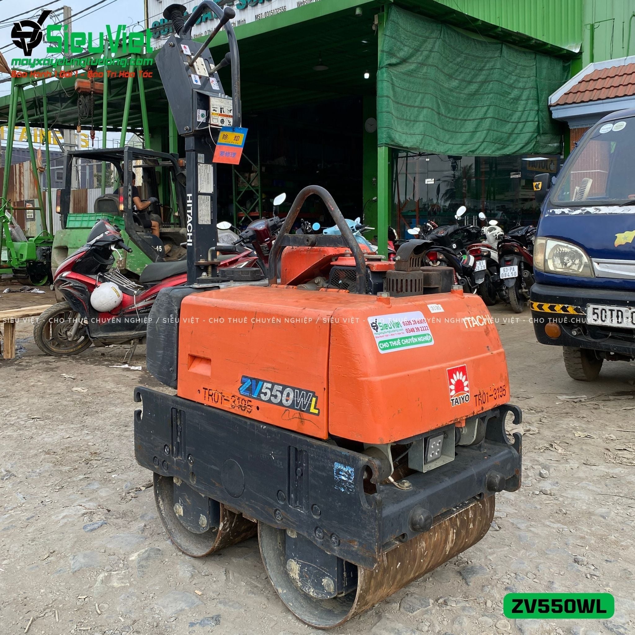 Xe lu rung dắt tay 583Kg Hitachi ZV550WL Nhật Bản (10193)