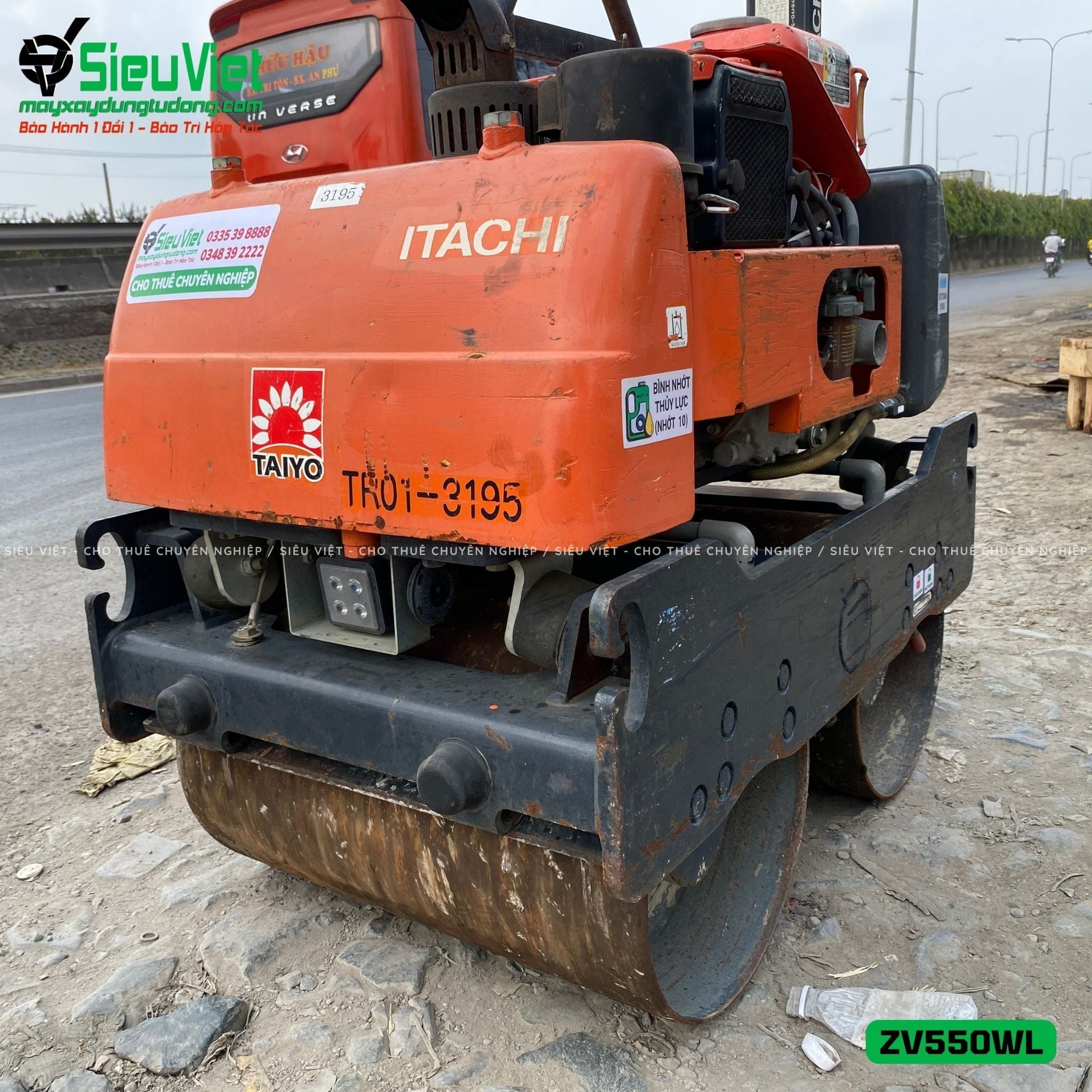 Xe lu rung dắt tay 583Kg Hitachi ZV550WL Nhật Bản (10193)