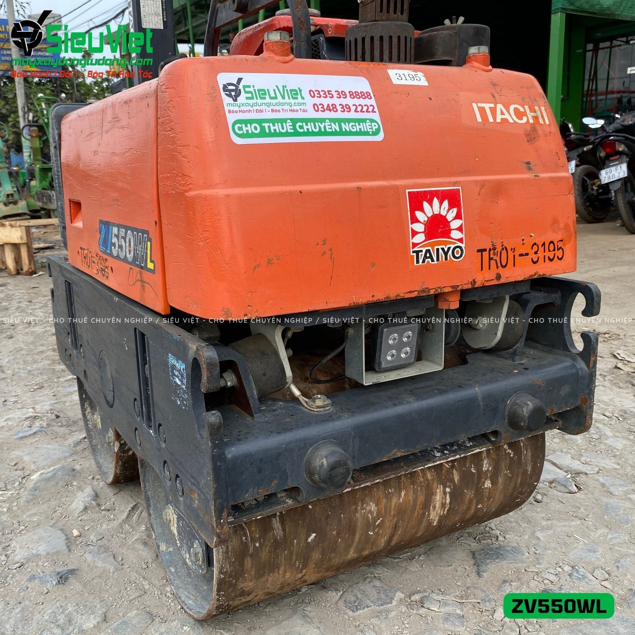 Xe lu rung dắt tay 583Kg Hitachi ZV550WL Nhật Bản (10193)